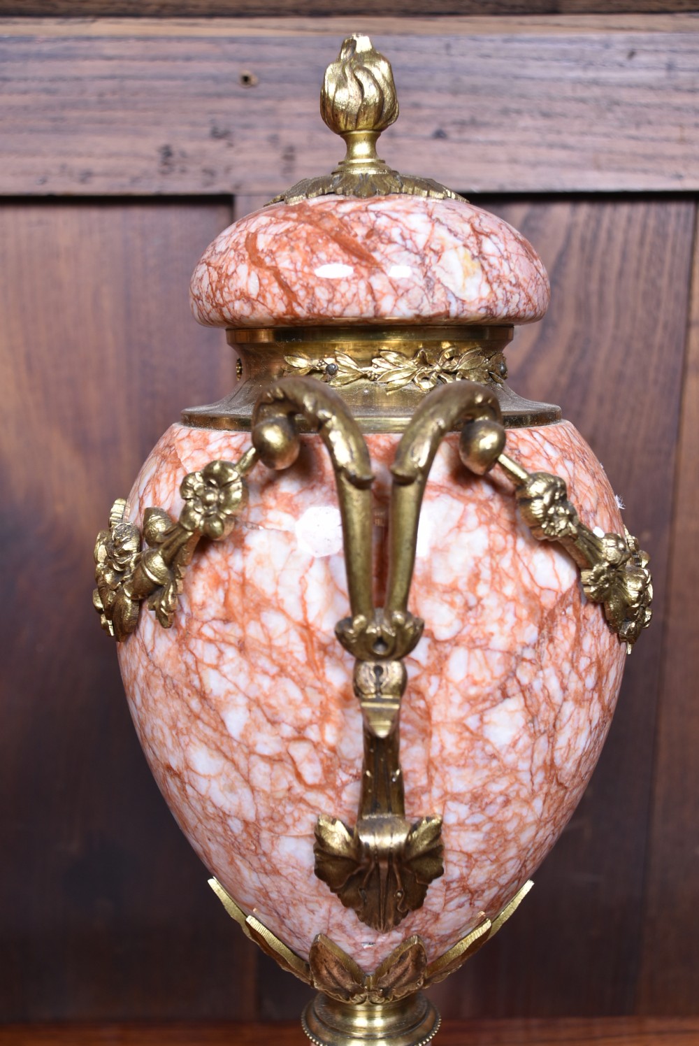 Pair of French Pink Marble Cassolettes / Urns View XI