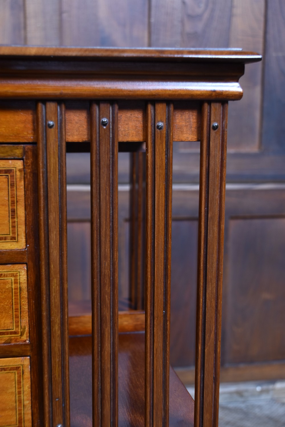 Edwardian Mahogany Revolving Bookcase View VI