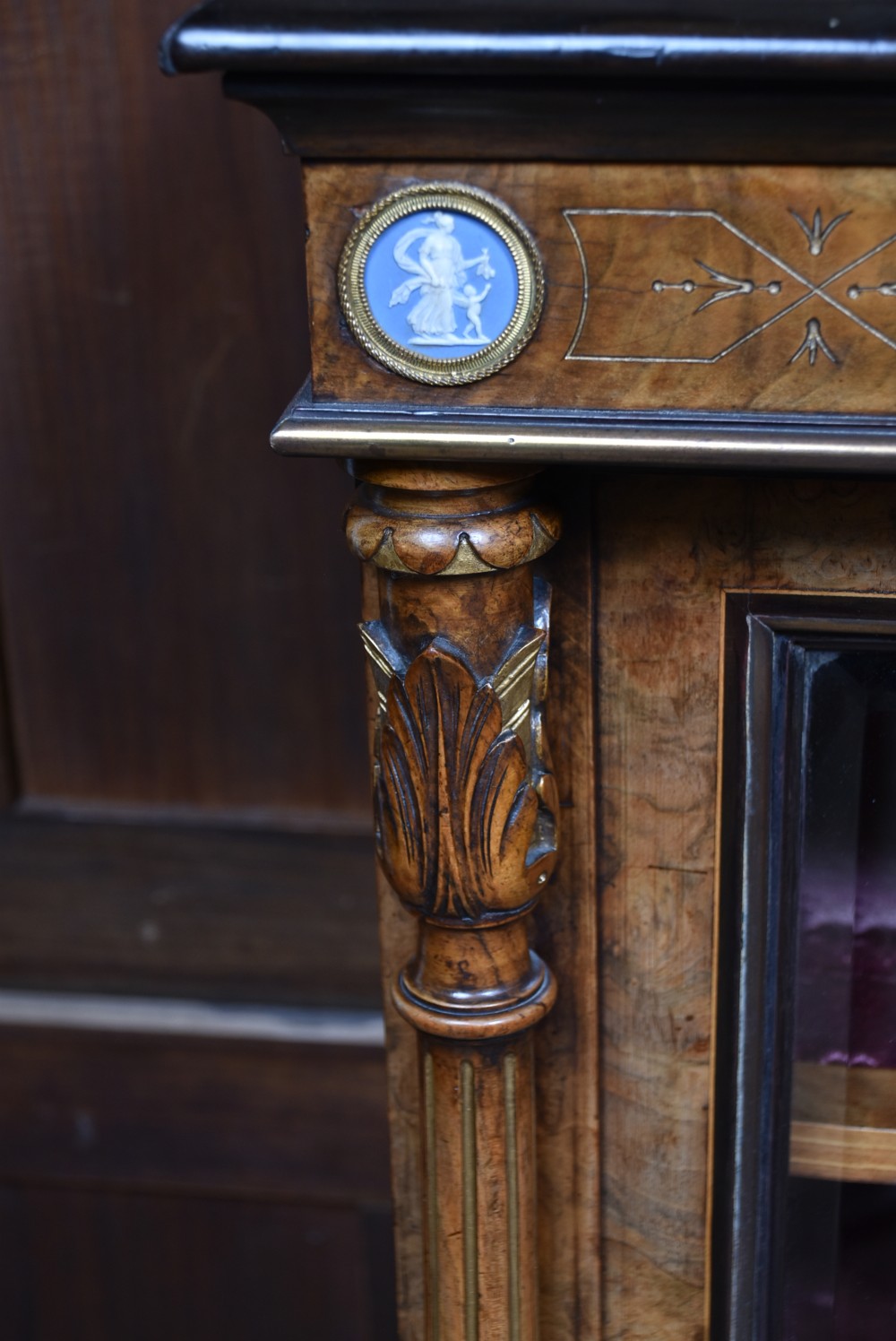 Victorian Walnut Display Cabinet View XII