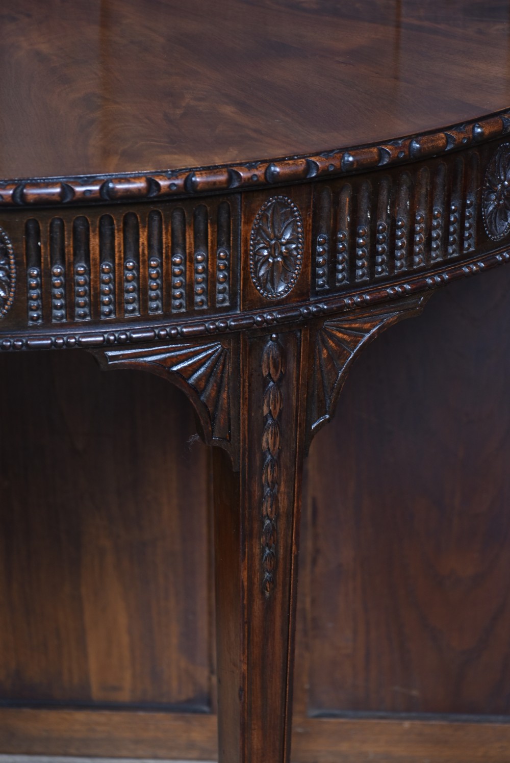 Edwardian Mahogany Demi Lune Console Table View VII