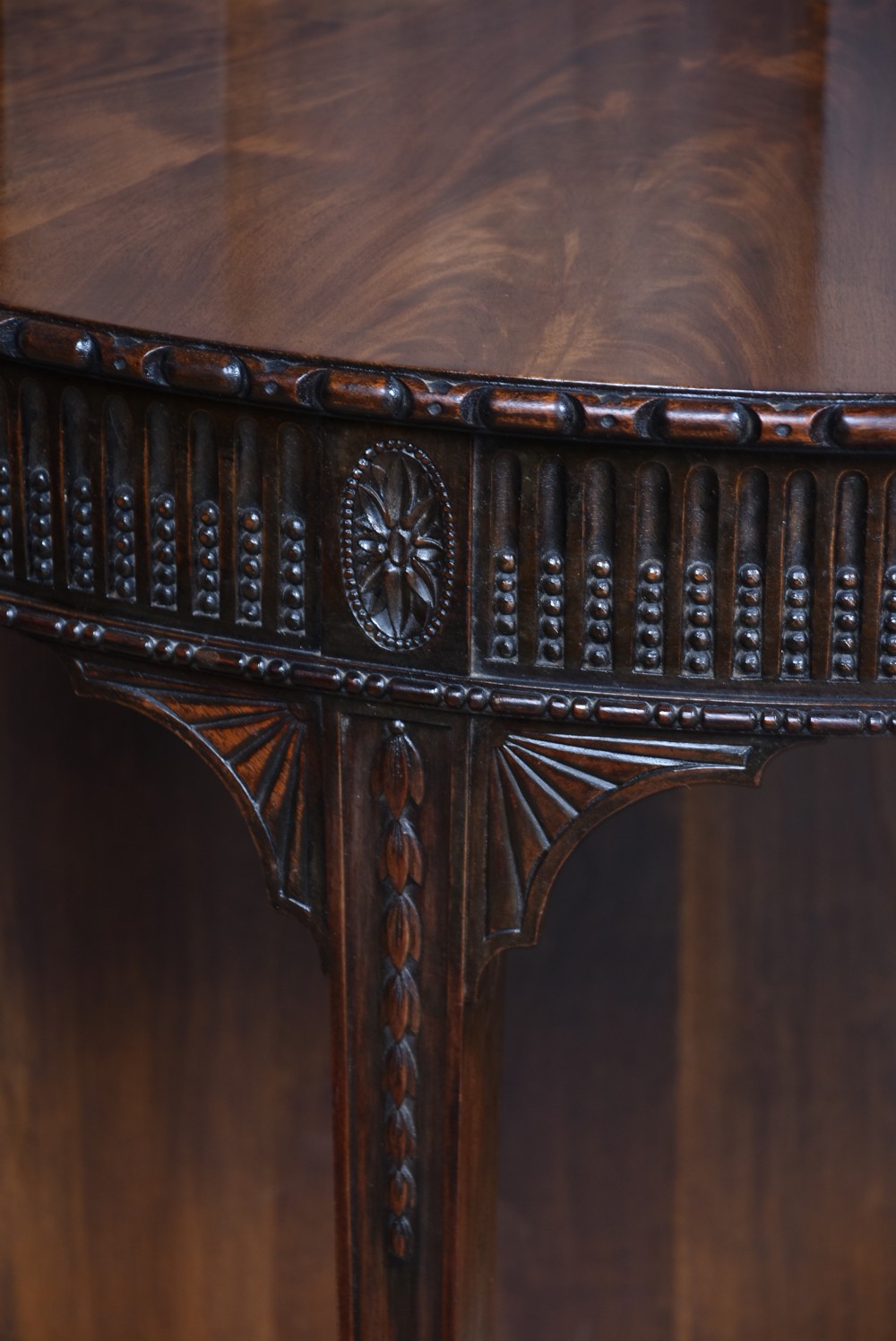 Edwardian Mahogany Demi Lune Console Table View IX