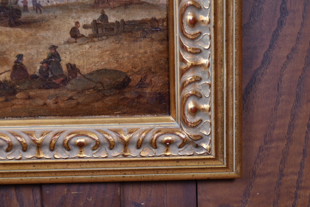 19th-Century Oil on Canvas Coastal Scene View VI