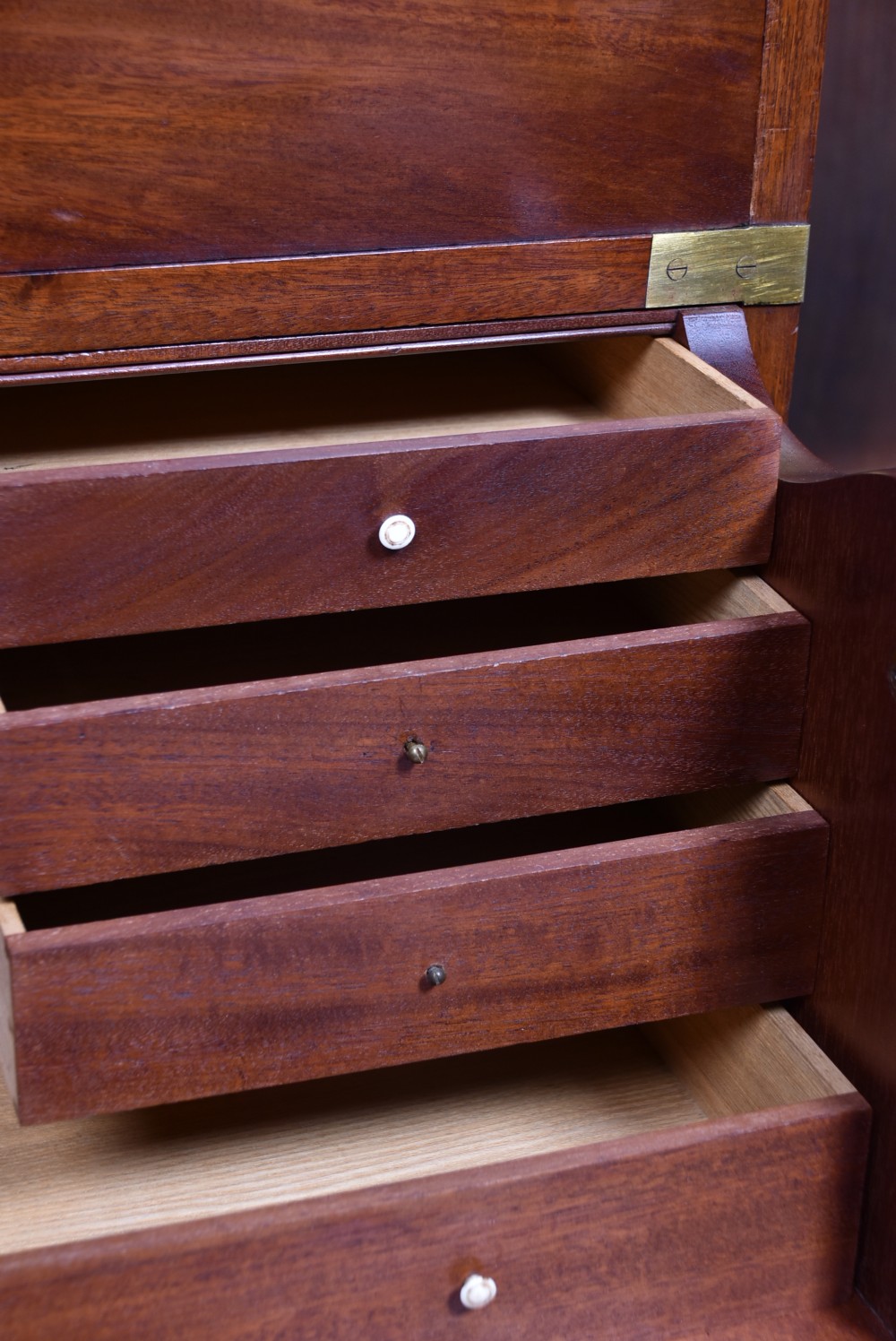 Mahogany Secretaire Campaign Chest View XII