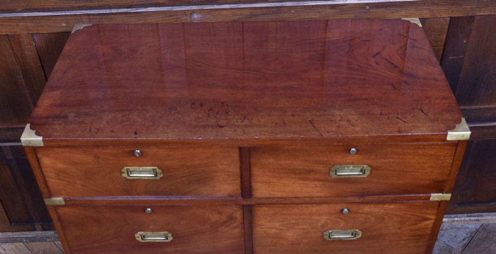 Mahogany Secretaire Campaign Chest View XIV