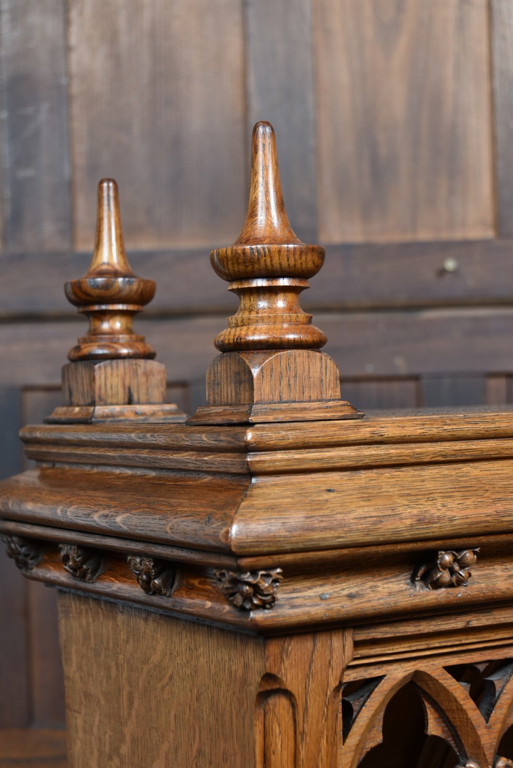Victorian Oak Gothic Revival Style Oak Hall Chair View VI