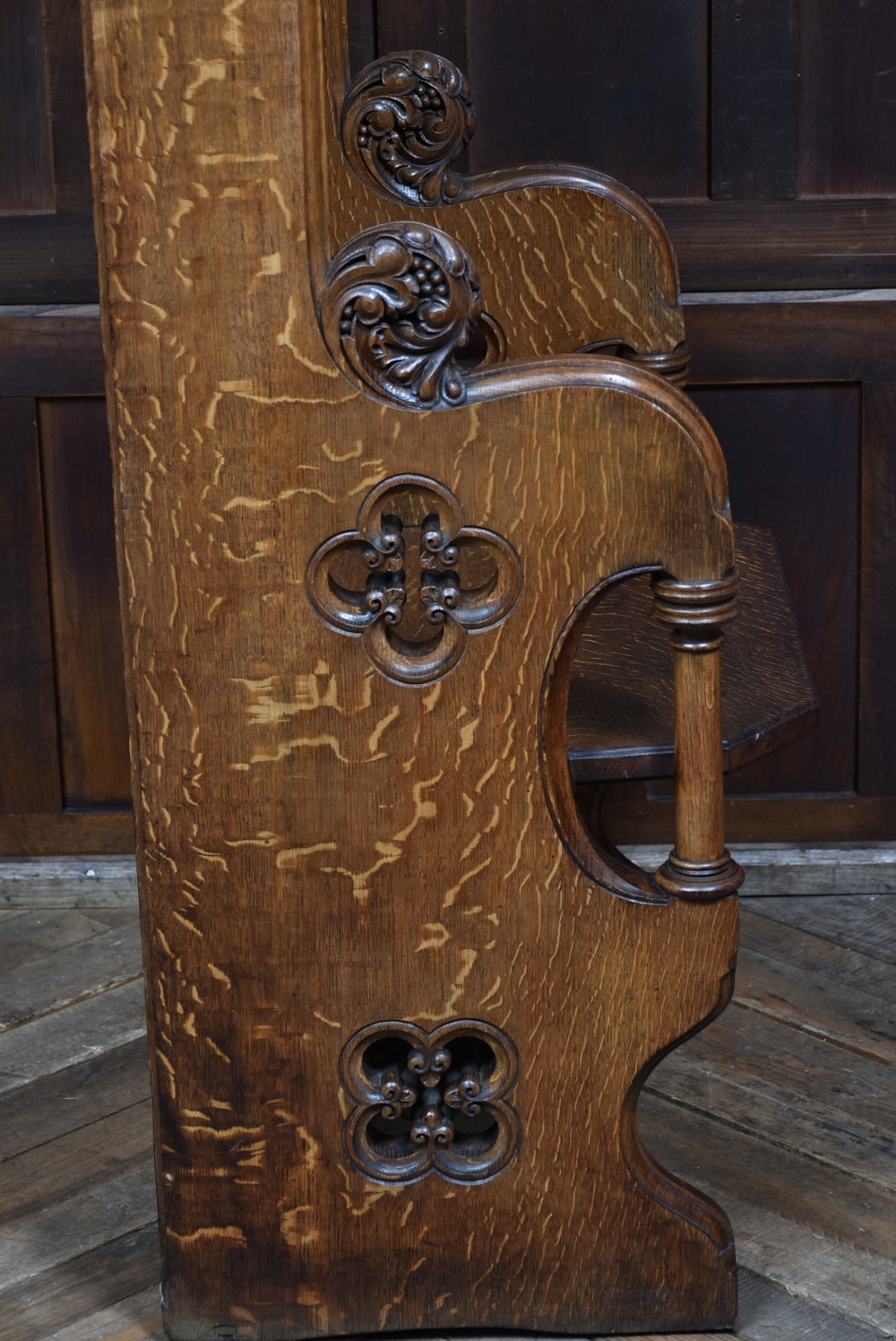 Victorian Oak Gothic Revival Style Oak Hall Chair View IX