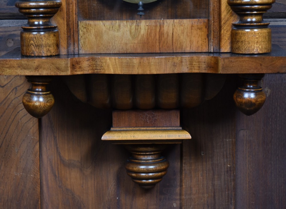 German Mahogany Wall Clock View VIII