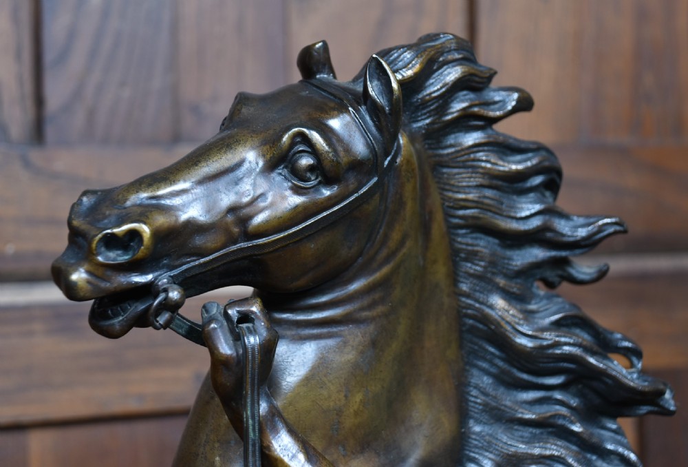 Pair of Bronze Marly Horses, after Guillaume Coustou View X