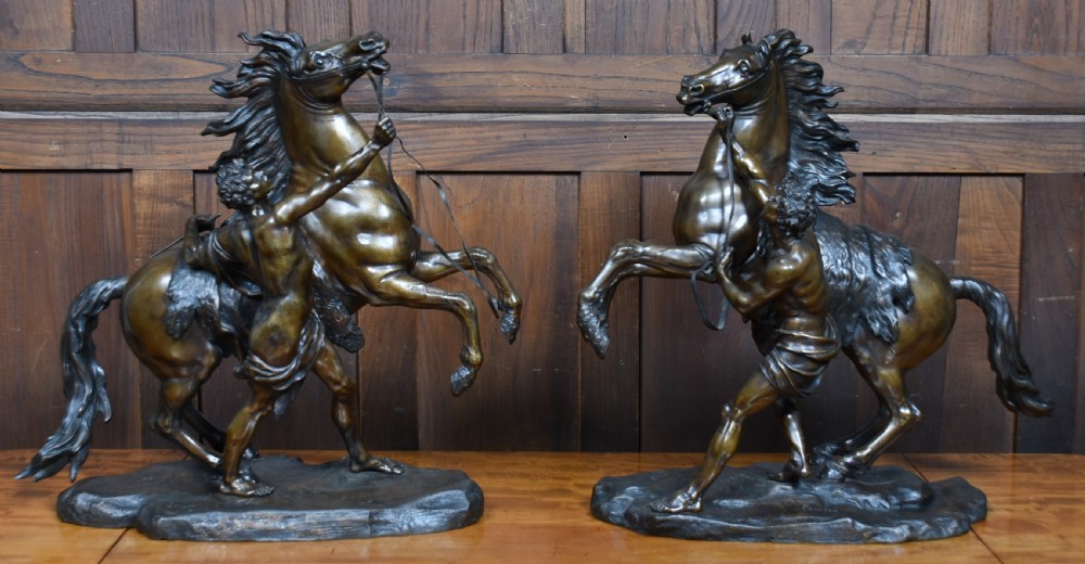 Pair of Bronze Marly Horses, after Guillaume Coustou View XIII