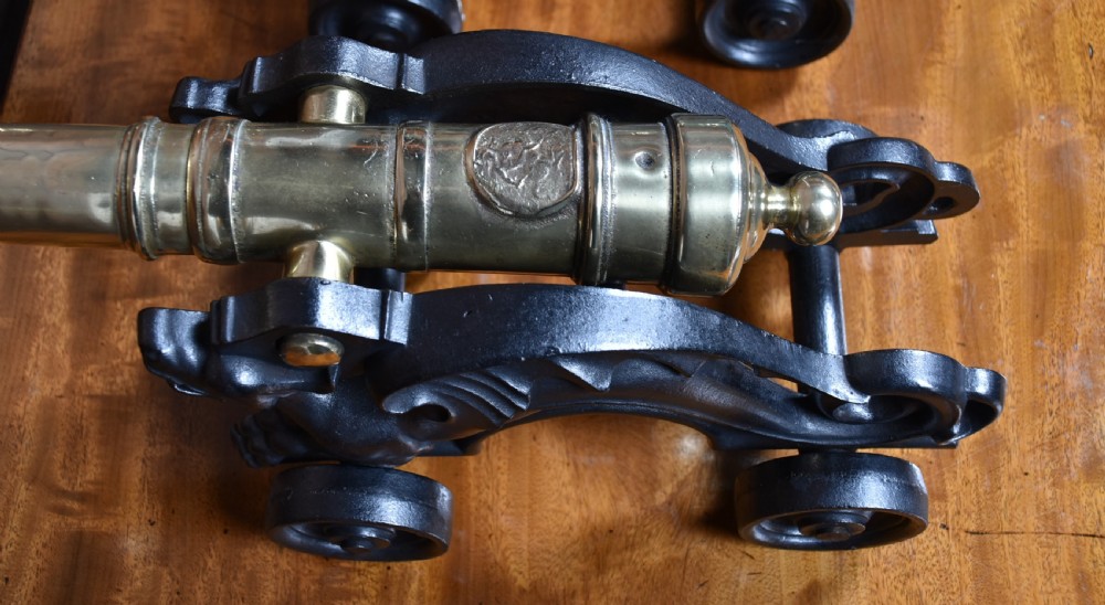 Pair of Cast Iron and Brass Signal Cannons View IX