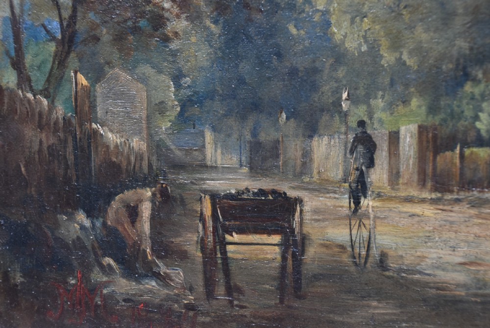 Oil on Canvas of Rustic Village Scene View III