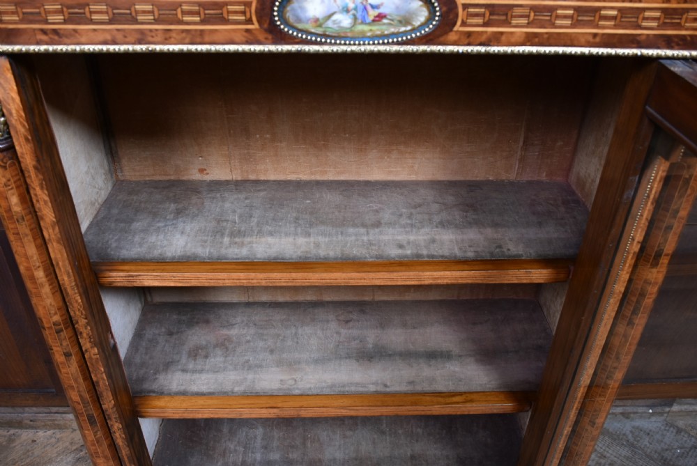 Victorian Burr Walnut Pier Cabinet/ Display Cabinet View X
