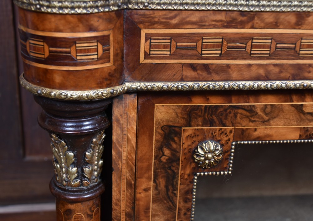 Victorian Burr Walnut Pier Cabinet/ Display Cabinet View XI
