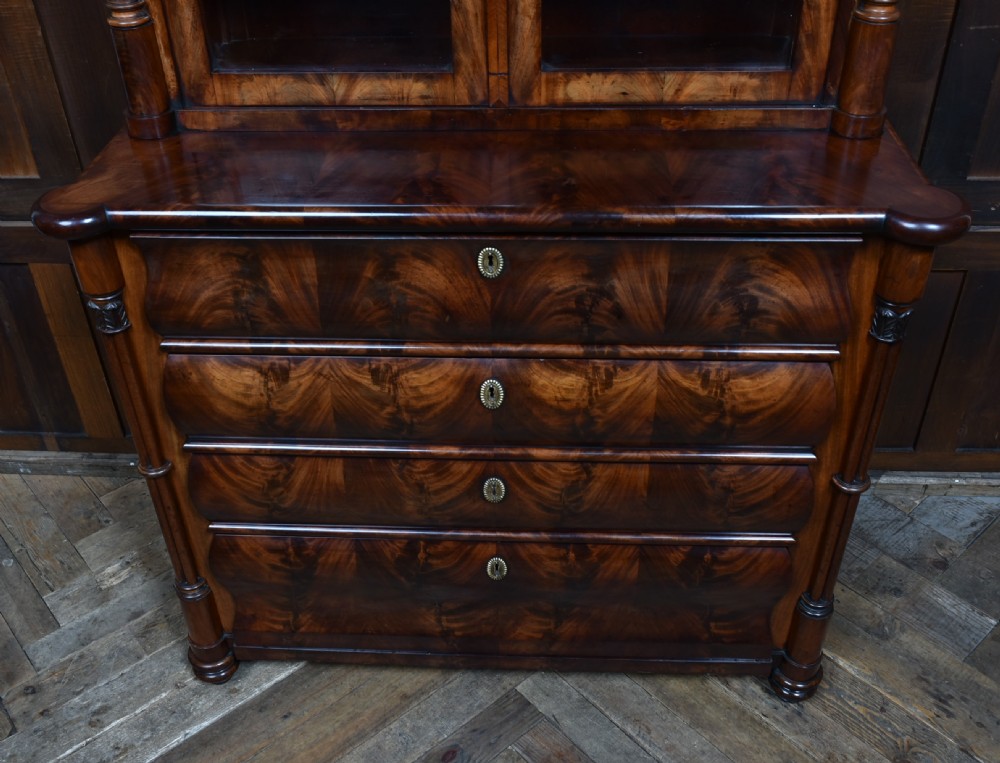 19th-Century French Flame Mahogany Bookcase View VI