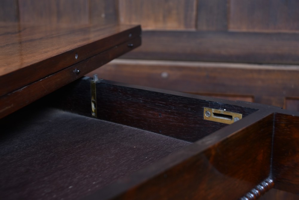 Victorian Rosewood Fold-Over Tea Table View XI