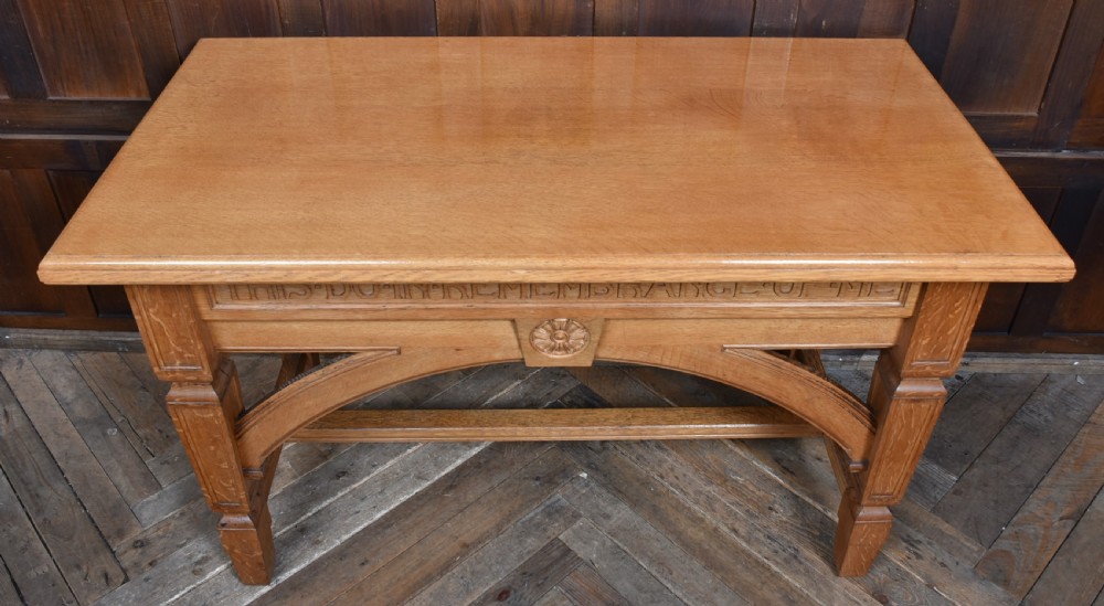 Gothic Revival oak altar table by J. & G. W. & Sons Ltd of Edinburgh View II