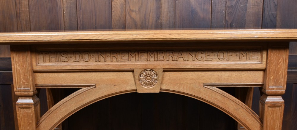 Gothic Revival oak altar table by J. & G. W. & Sons Ltd of Edinburgh View III