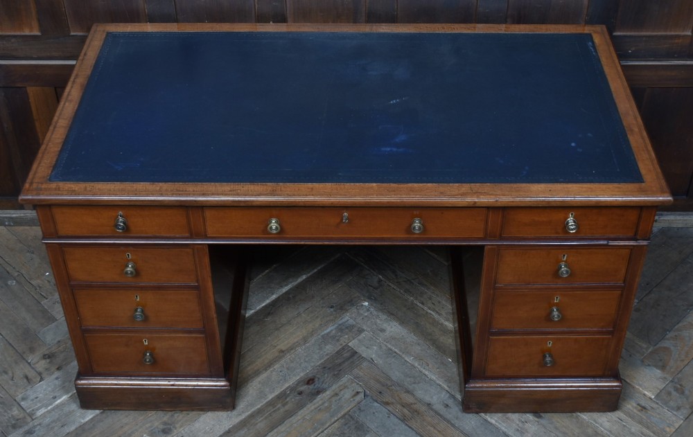 Edwardian Mahogany Knee Hole Desk View IV