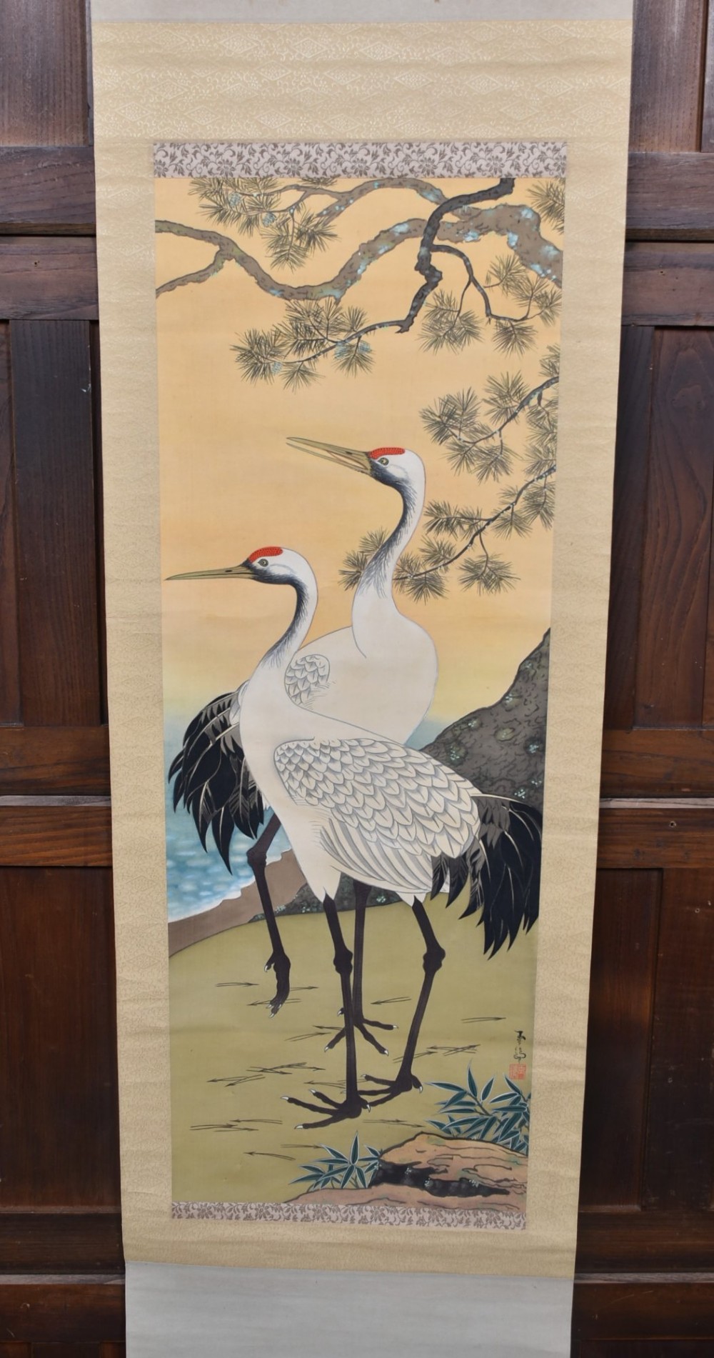 Boxed Hand Painted Japanese Scroll View II