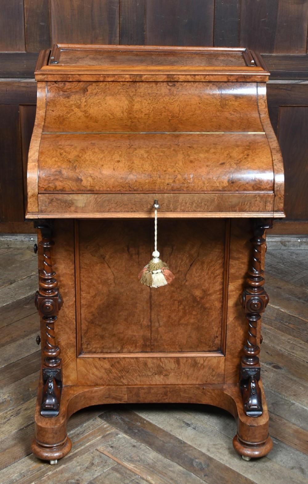 Victorian Walnut Pop Up Piano Top Davenport