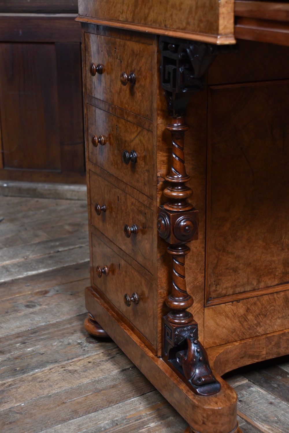 Victorian Walnut Pop Up Piano Top Davenport View V