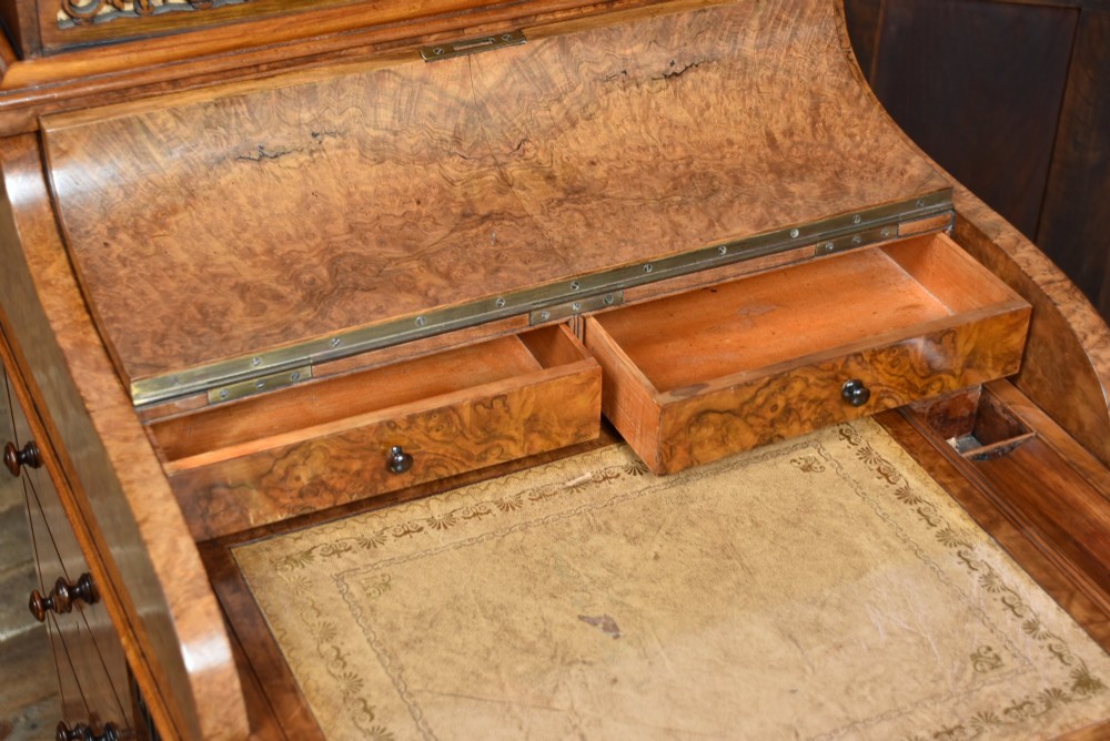 Victorian Walnut Pop Up Piano Top Davenport View VI
