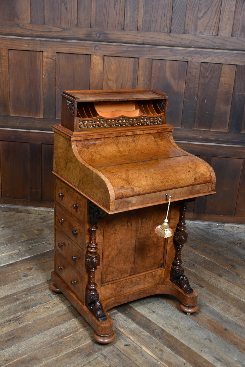 Victorian Walnut Pop Up Piano Top Davenport View VIII