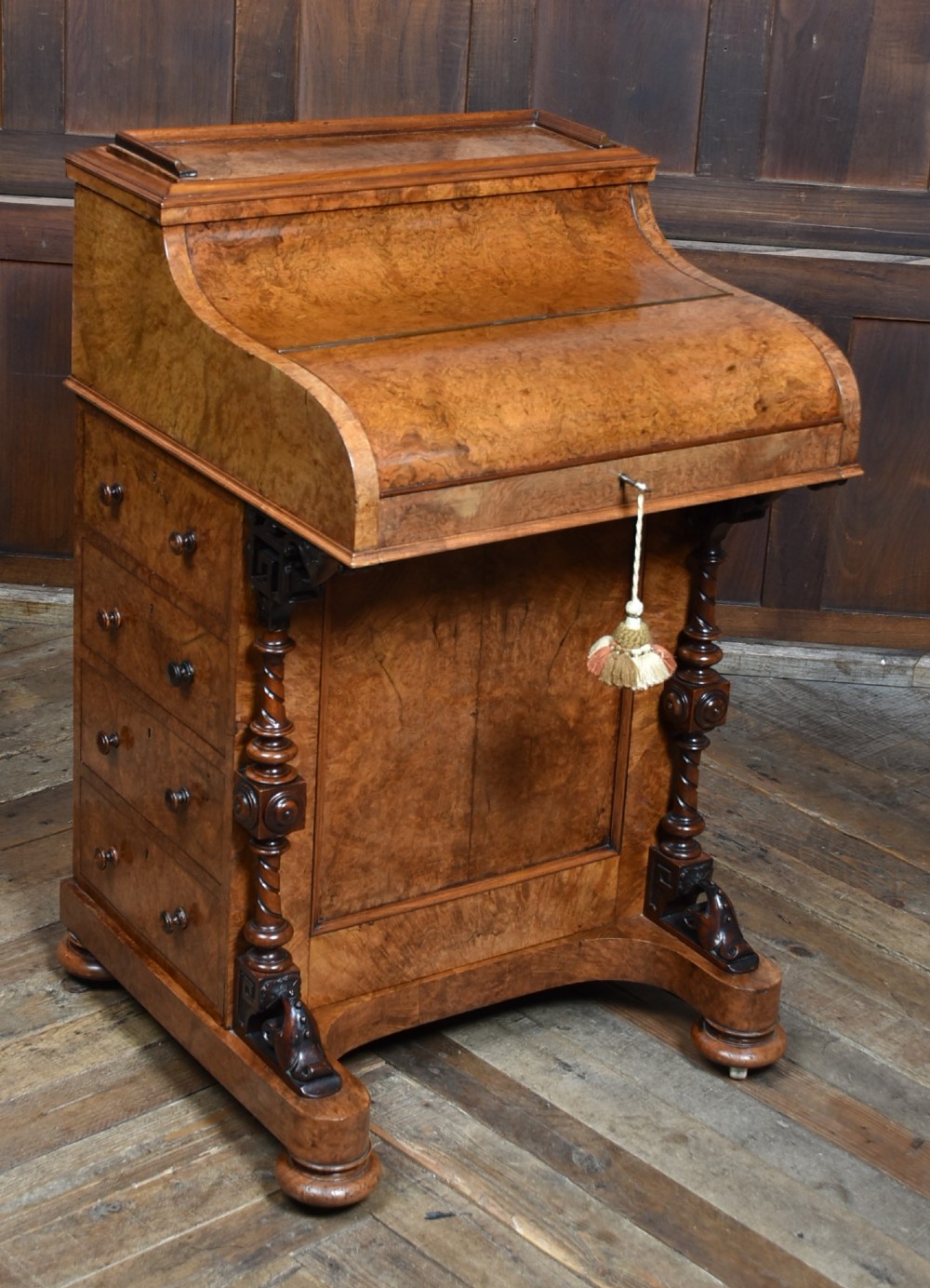 Victorian Walnut Pop Up Piano Top Davenport View IX