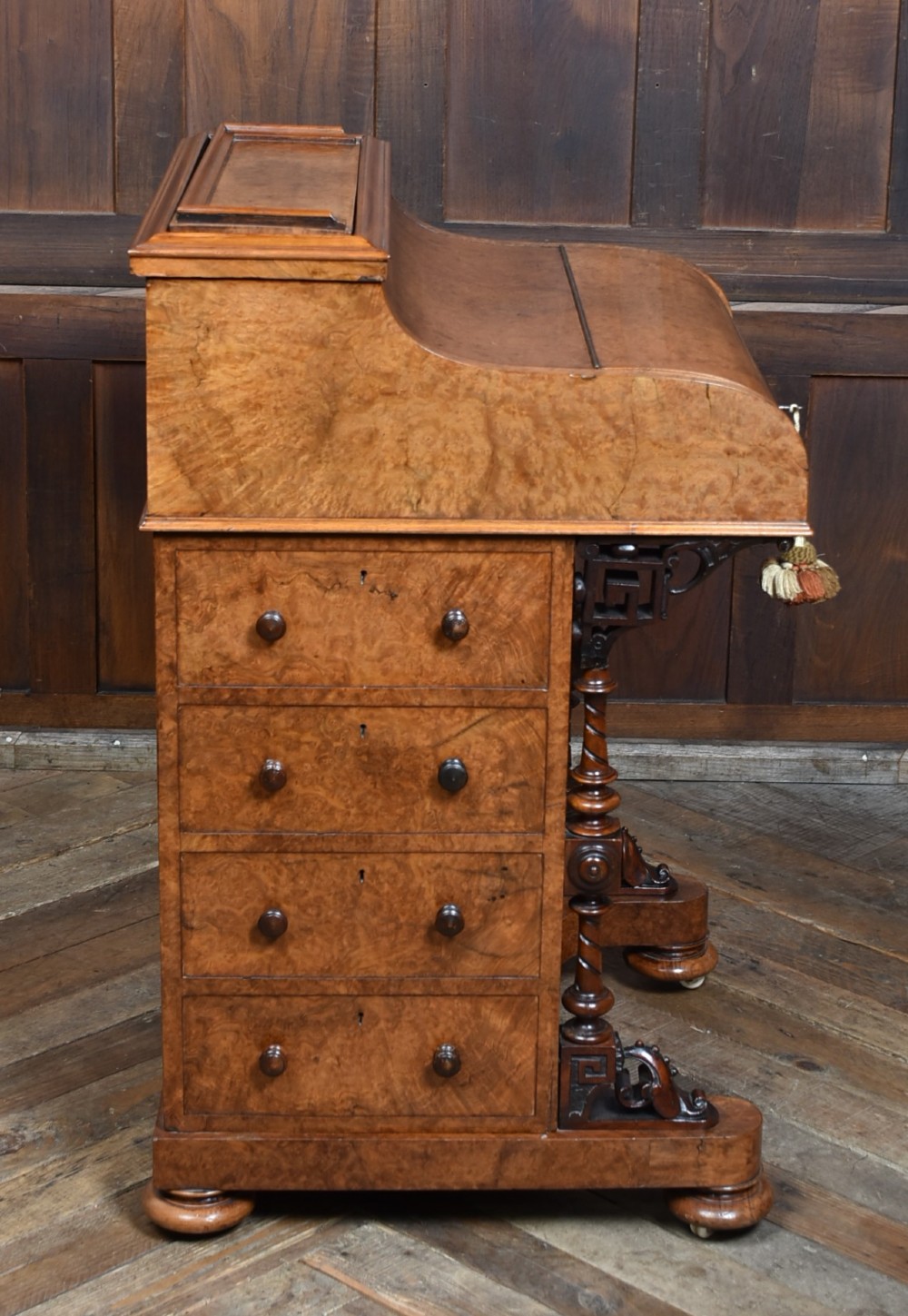 Victorian Walnut Pop Up Piano Top Davenport View X
