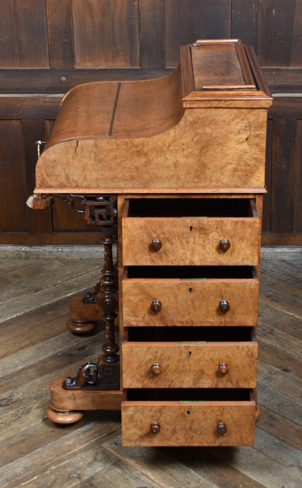 Victorian Walnut Pop Up Piano Top Davenport View XIII