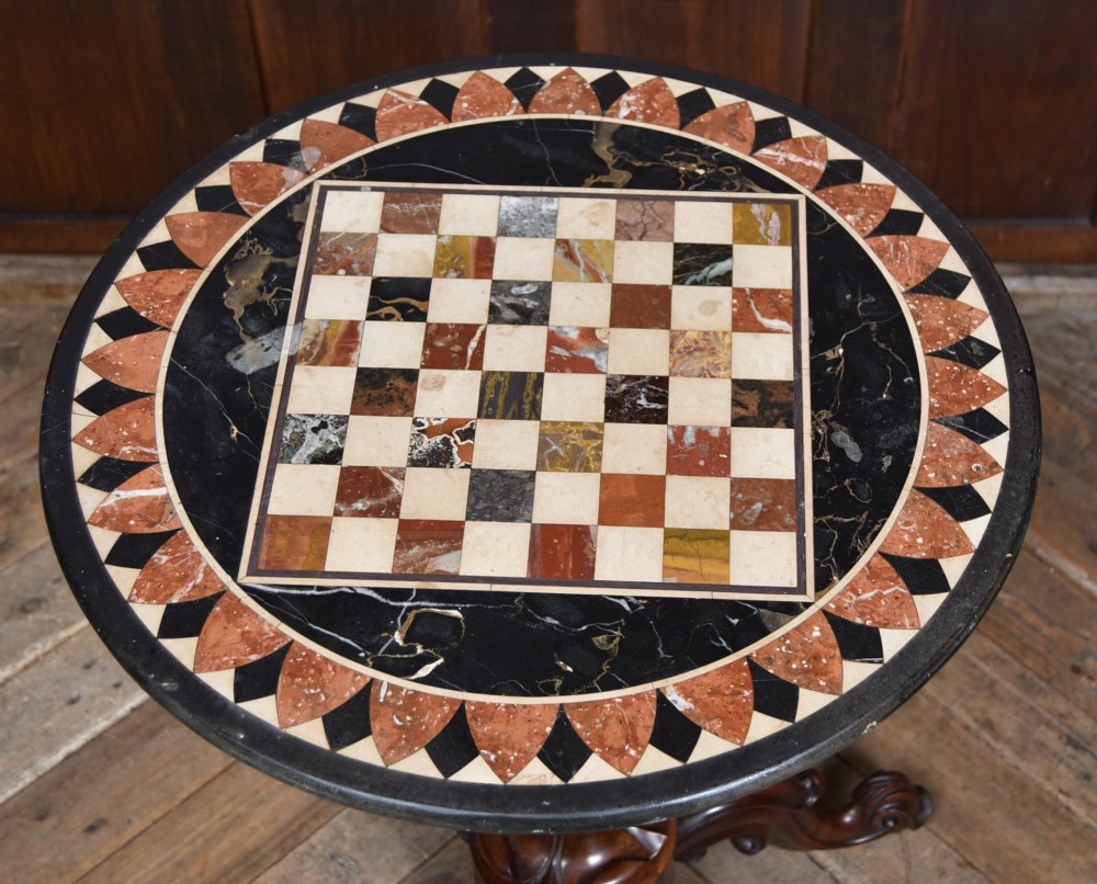 Pietra Dura Marble‑Inlaid Pedestal Table View II