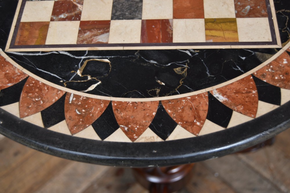 Pietra Dura Marble‑Inlaid Pedestal Table View III