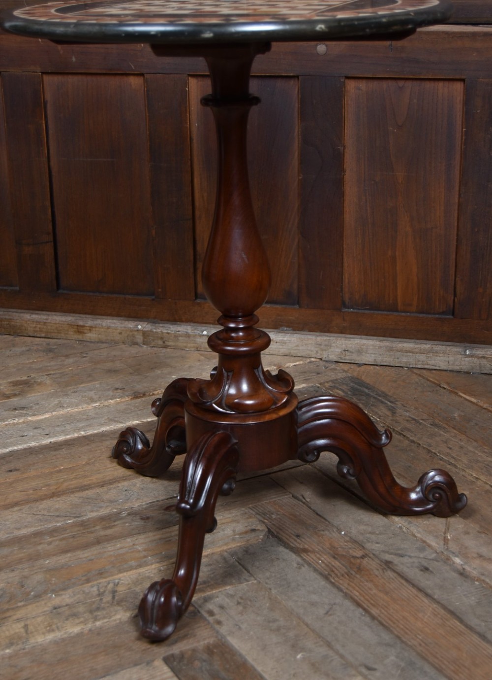 Pietra Dura Marble‑Inlaid Pedestal Table View V
