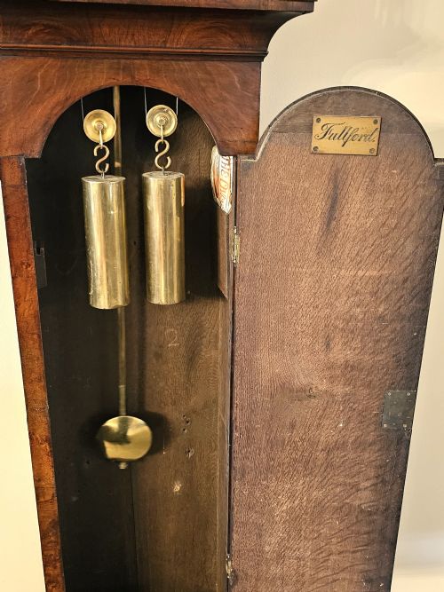 A FINE GEORGIAN BURR WALNUT LONGCASE GRANDFATHER CLOCK C1760 - ADDITIONAL PHOTO 5