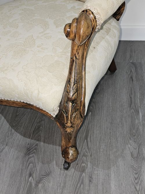 A FINE VICTORIAN WALNUT OPEN ARM CHAIR C1880 - ADDITIONAL PHOTO 2
