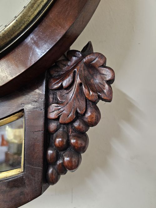 ENGLISH 8 DAY SINGLE FUSEE DROP DIAL LONDON WALL CLOCK - ADDITIONAL PHOTO 1