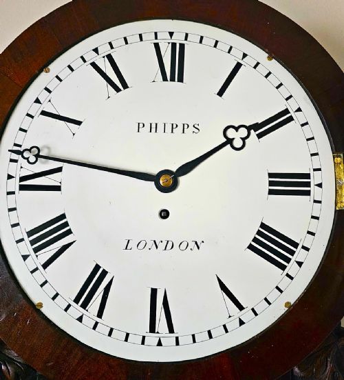 ENGLISH 8 DAY SINGLE FUSEE DROP DIAL LONDON WALL CLOCK - ADDITIONAL PHOTO 3