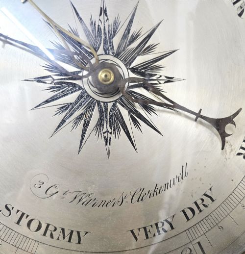 GEORGIAN ROSEWOOD INLAID FAGIOLI OF CLERKENWELL LONDON MERCURIAL BAROMETER - ADDITIONAL PHOTO 4