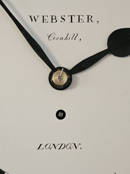 A LOVELY C19TH ENGLISH DIAL CLOCK BY WEBSTER OF LONDON - ADDITIONAL PHOTO 2