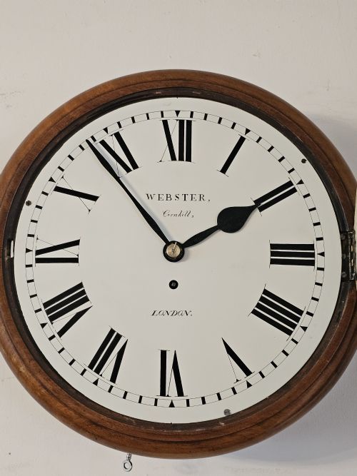 A LOVELY C19TH ENGLISH DIAL CLOCK BY WEBSTER OF LONDON - ADDITIONAL PHOTO 4