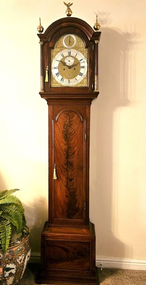a fine mahogany georgian london longcase clock thomas wagstaffe c1770 - CATEGORY: ANTIQUE CLOCKS - DATED 18TH CENTURY