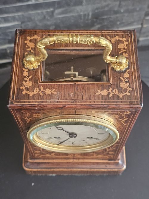 A FINE FRENCH OFFICERS OR CAMPAIGN MANTLE CARRIAGE CLOCK PARIS C1840 - ADDITIONAL PHOTO 6