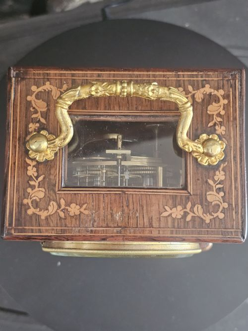 A FINE FRENCH OFFICERS OR CAMPAIGN MANTLE CARRIAGE CLOCK PARIS C1840 - ADDITIONAL PHOTO 7