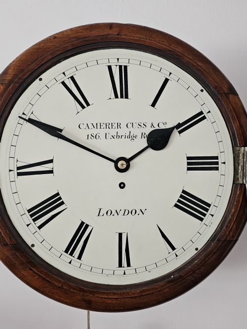 BEAUTIFUL EDWARDIAN EXTRA LARGE FUSEE ENGLISH DIAL WALL CLOCK - ADDITIONAL PHOTO 5