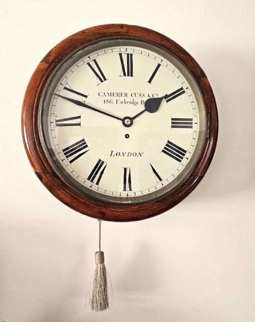 BEAUTIFUL EDWARDIAN EXTRA LARGE FUSEE ENGLISH DIAL WALL CLOCK - ADDITIONAL PHOTO 6