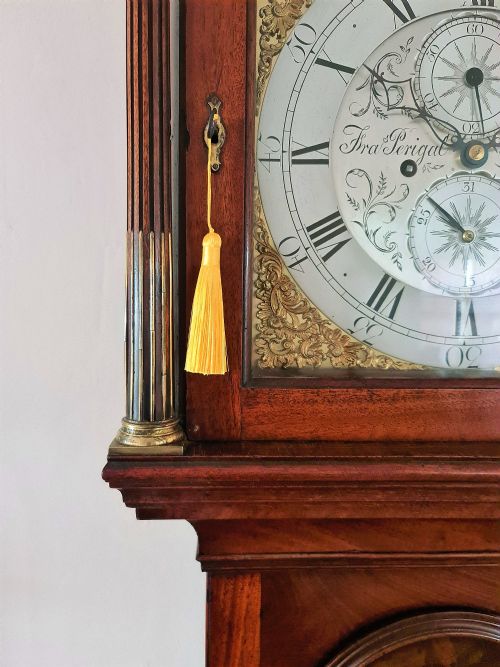 A FINE GEORGIAN LONDON MAHOGANY LONGCASE CLOCK C1770 FRANCIS PERIGAL OF BOND STREET - ADDITIONAL PHOTO 2