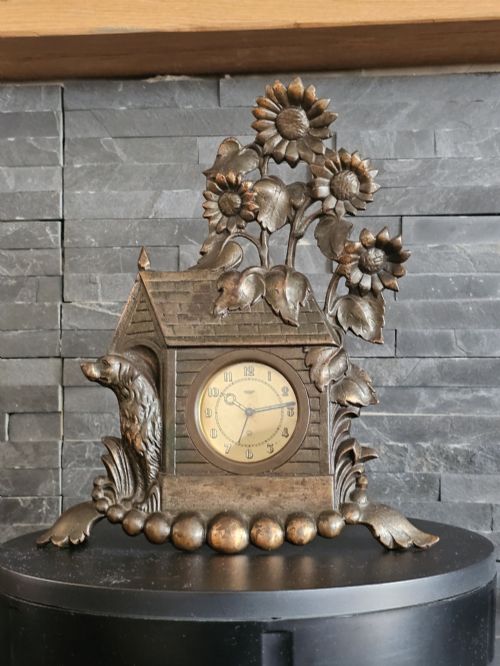 VERY RARE ART DECO JAEGER BRONZED NOVELTY ALARM TABLE CLOCK C192030 - ADDITIONAL PHOTO 4