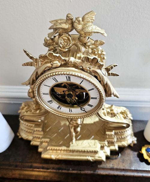 RARE EUGENE FARCOT FRENCH SWINGING CHERUB CLOCK C1880 - ADDITIONAL PHOTO 1