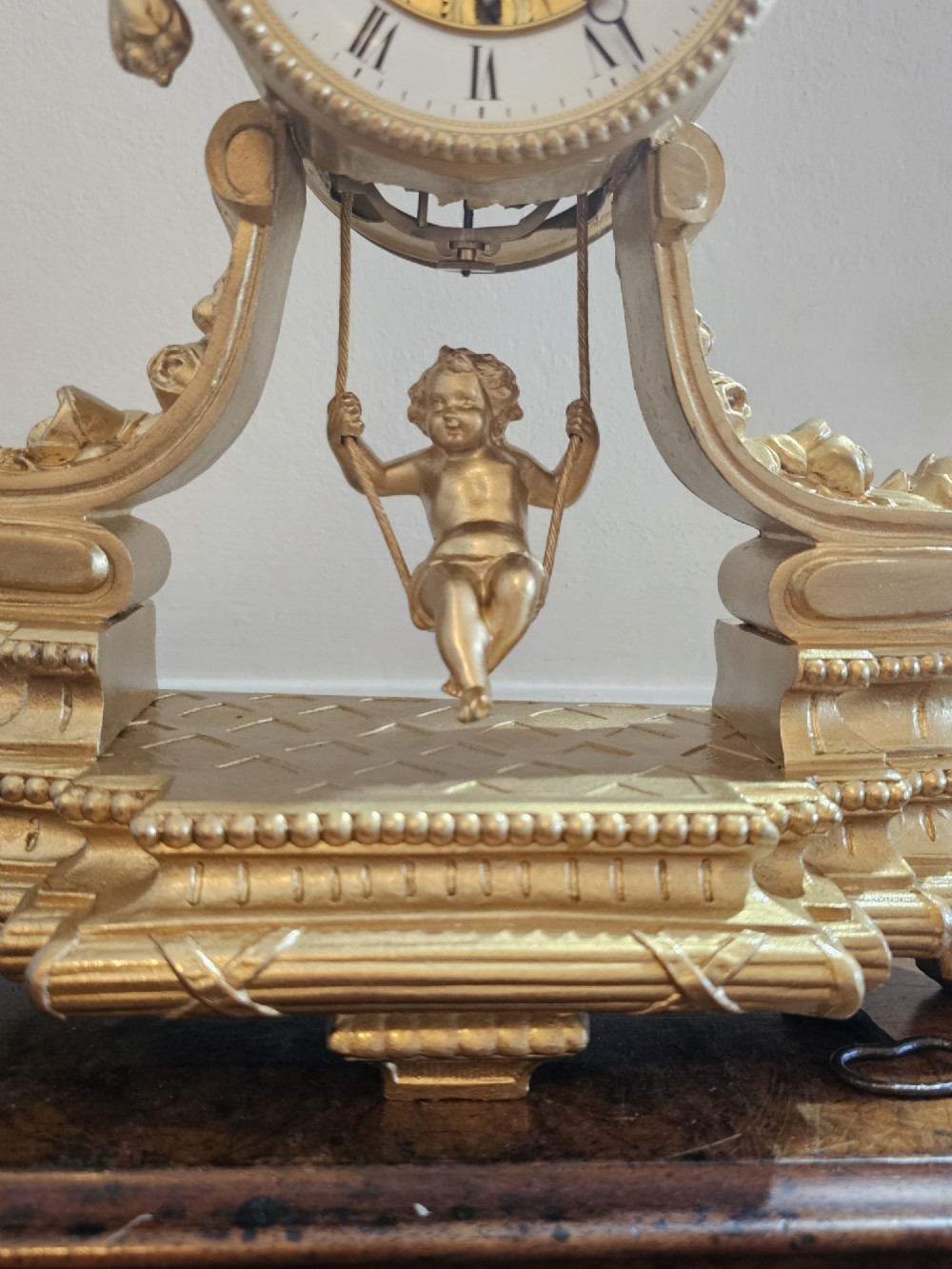 Rare Eugene Farcot French Swinging Cherub Clock C1880 View III