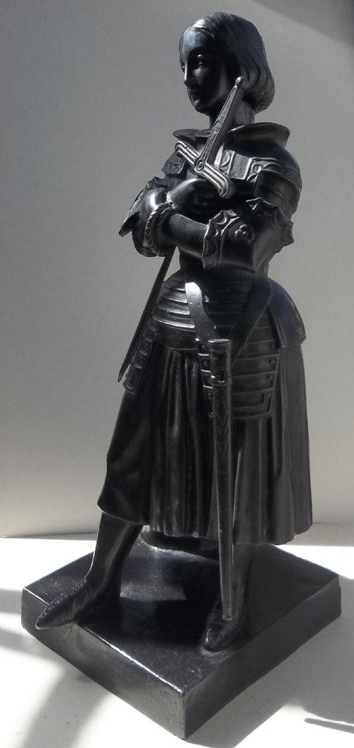 Princesse Marie D'orleans: Joan of Arc Antique 19th Century  French Bronze Sculpture
